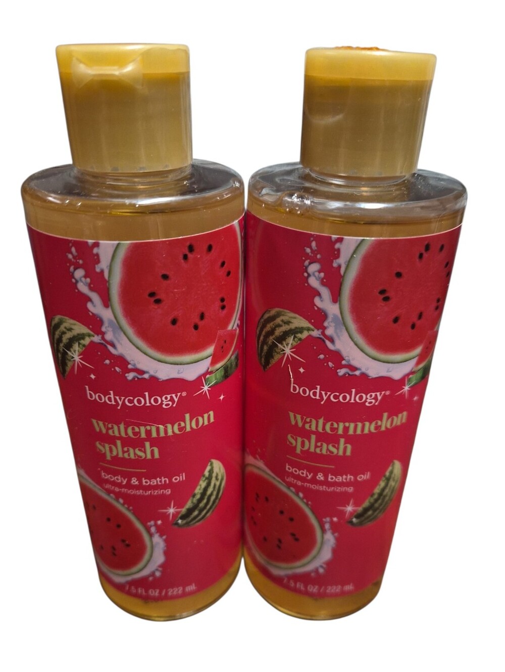 Bodycology Watermelon Splash Body Bath & Shave Oil 7.5 oz Lot of 2 Sealed